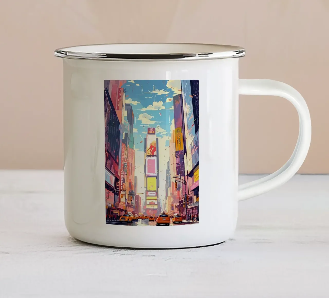 Times Square New York emaille mok van Catvalenzuele
