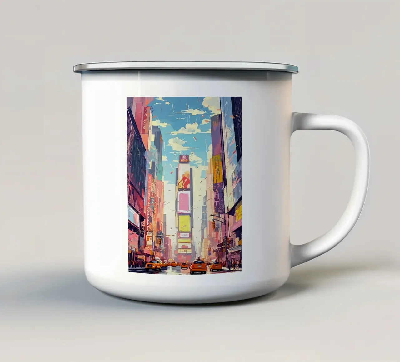 Times Square New York emaille mok van Catvalenzuele