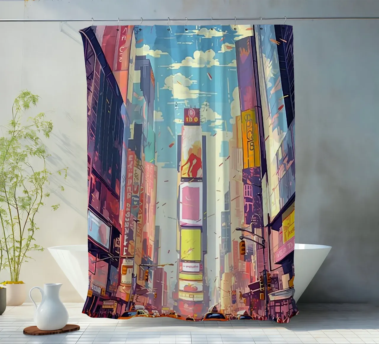 Times Square New York tenda da doccia da Catvalenzuele