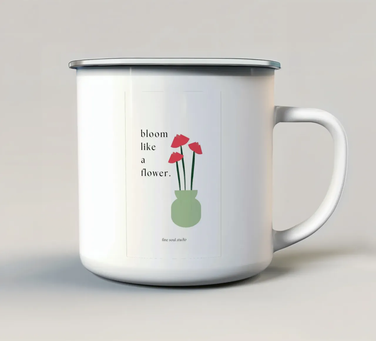 sbocciare come un fiore tazza in smalto da studio.ladina