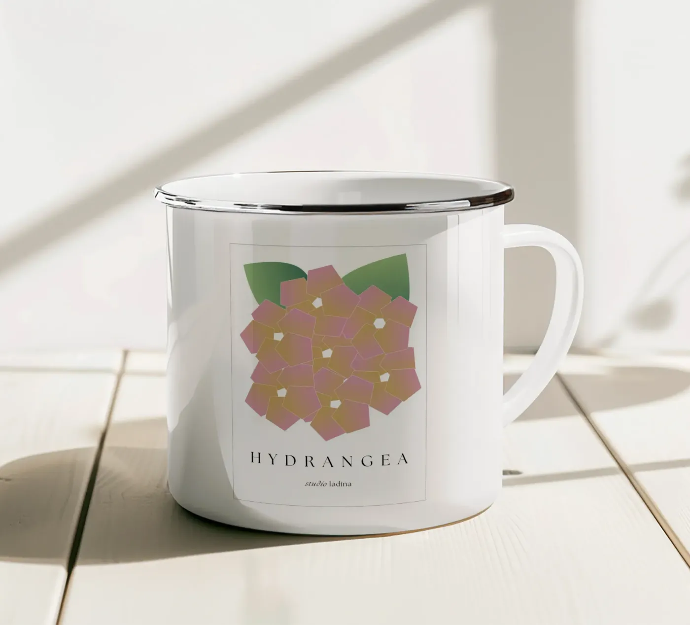 HYDRANGEA enamel mug by studio.ladina