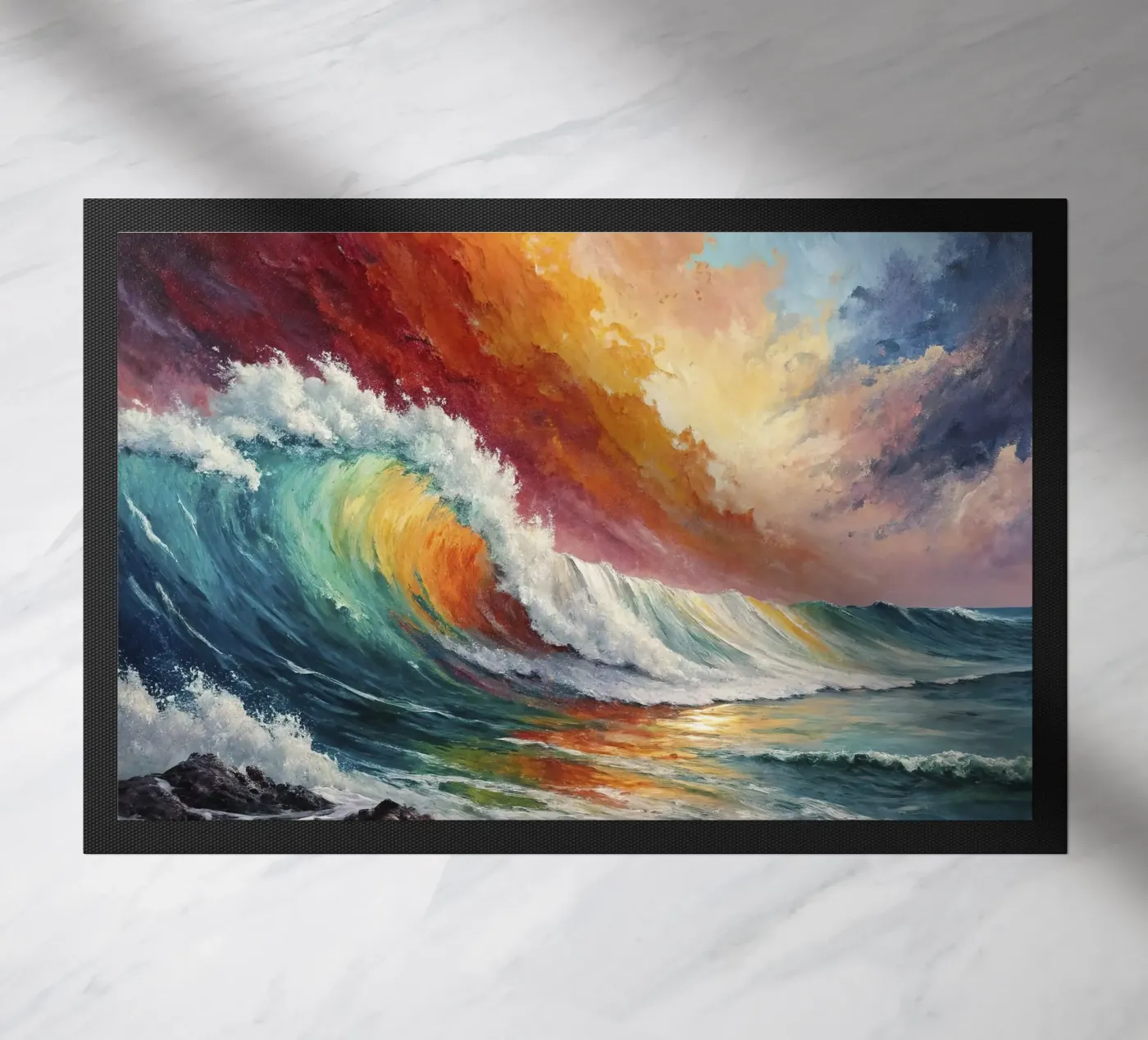 Regenbooggolven deurmat van 🎁 NOBELART