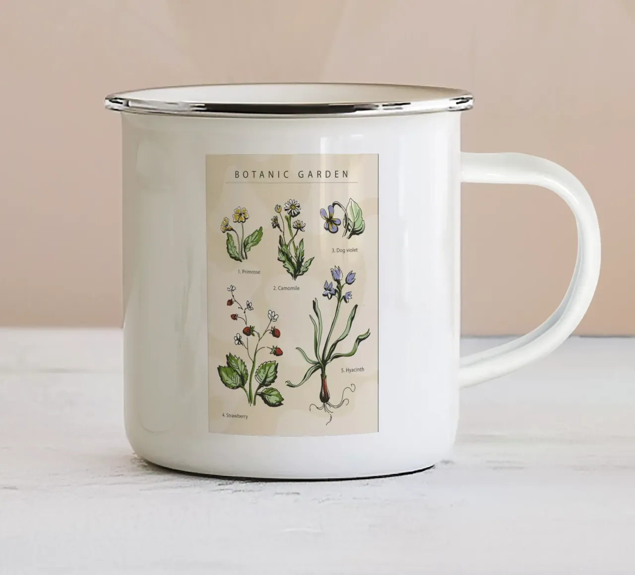 Poster botanico di piante tazza in smalto da 🎁 NOBELART