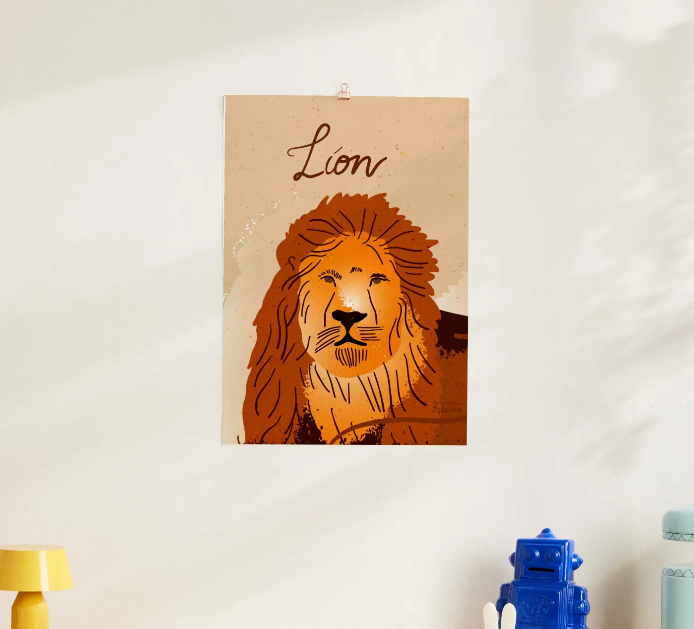 Wise Lion poster by Keva Epale Studio