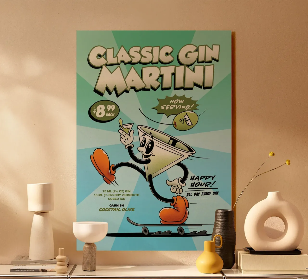 Cocktail classico Gin Martini Groovy plexiglass da Michael Glock