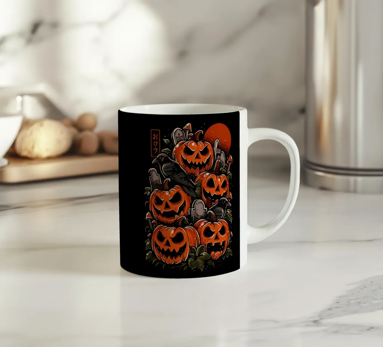 La notte della zucca tazza in ceramica da LM2KONE