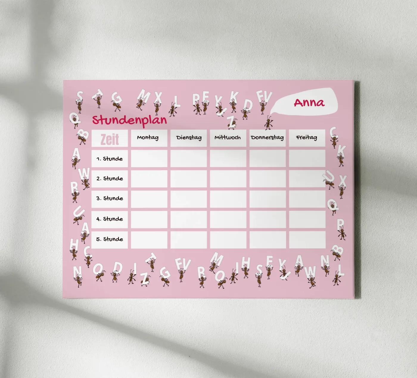 ABC – Timetable canvas by Face & Content