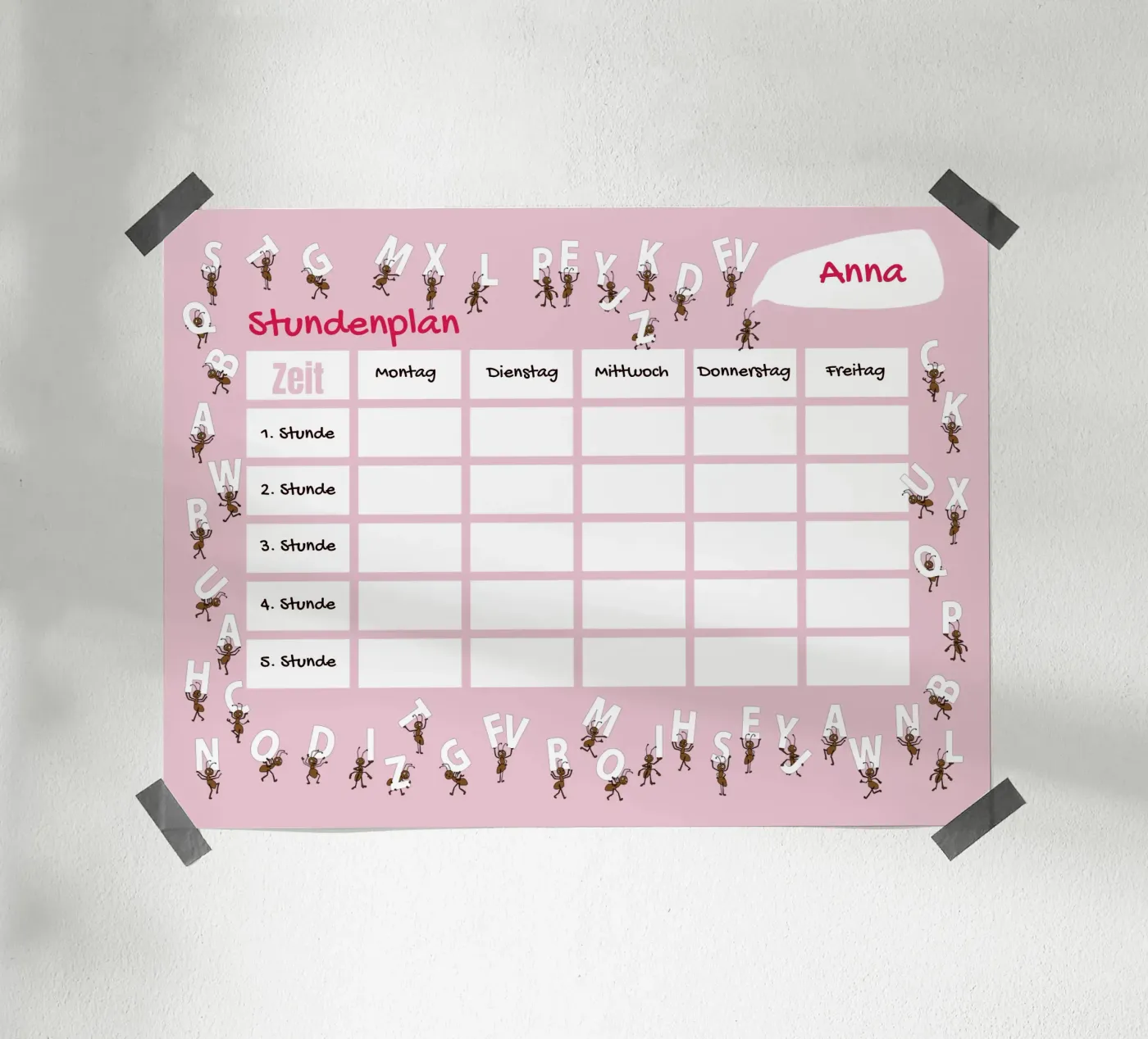 ABC - Stundenplan Poster von Face & Content