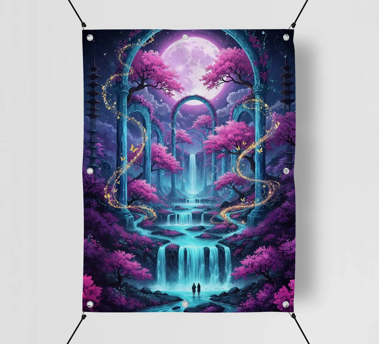 Cascata incantata al chiaro di luna telo in pvc da LM2KONE
