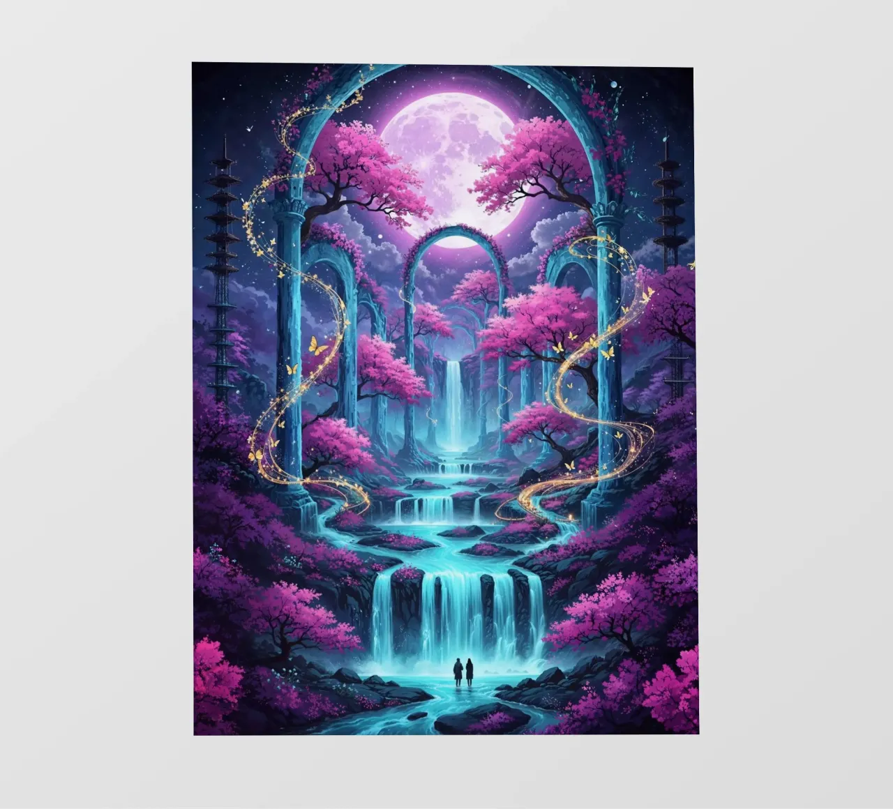 Cascata incantata al chiaro di luna telo in pvc da LM2KONE