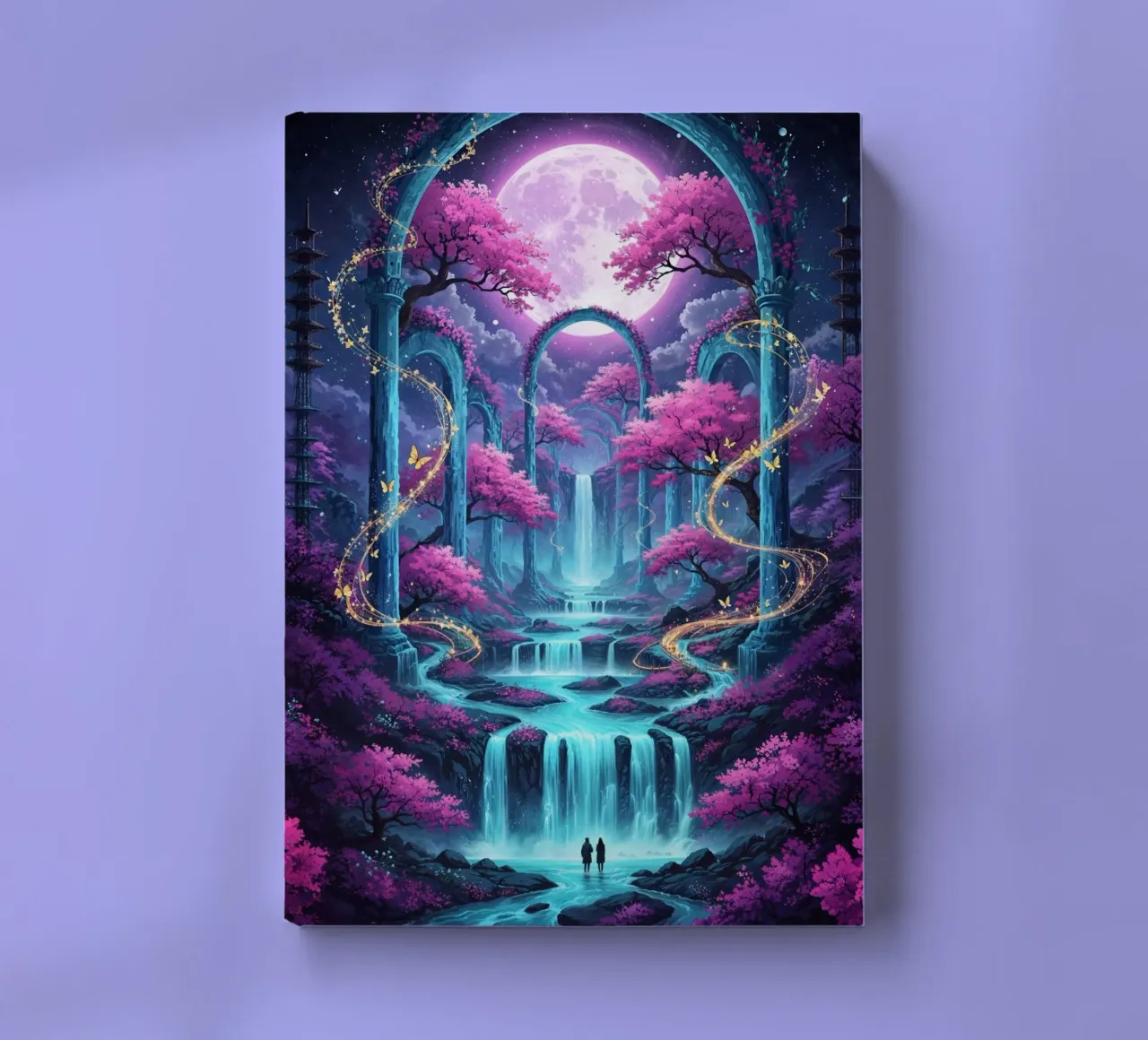 Cascade enchantée au clair de lune carnet de notes de LM2KONE