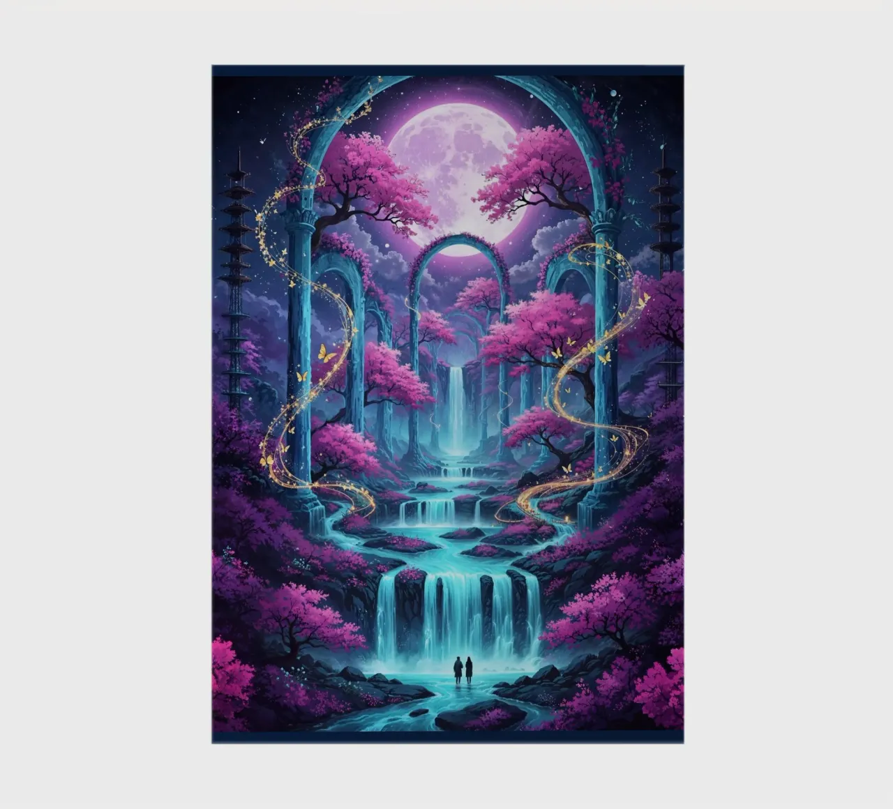 Cascade enchantée au clair de lune carnet de notes de LM2KONE