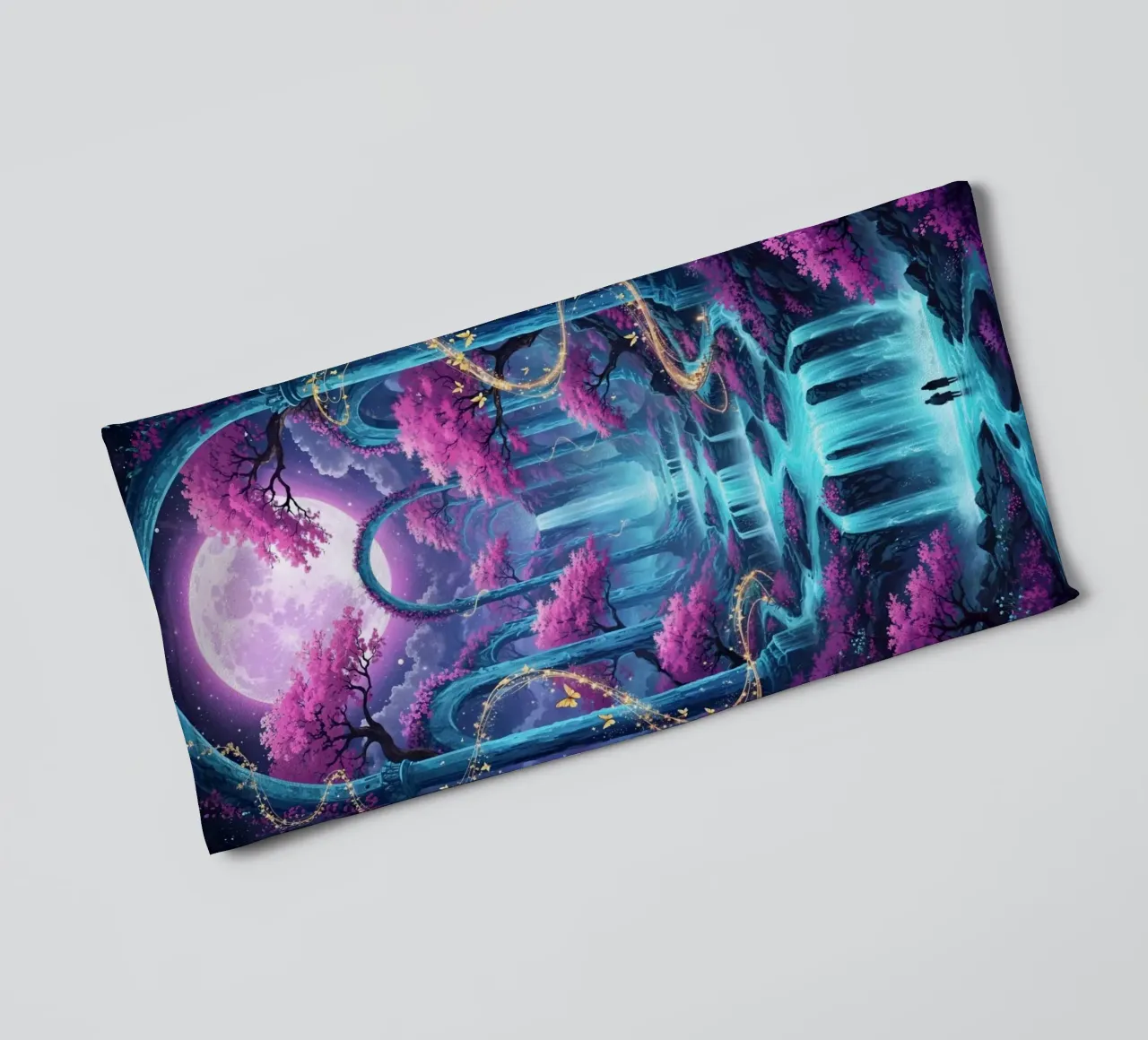 Cascade enchantée au clair de lune serviette de bain de LM2KONE