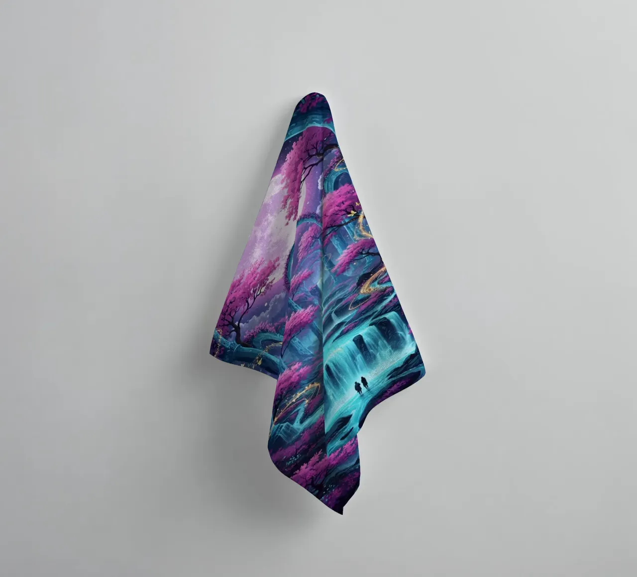 Cascade enchantée au clair de lune serviette de bain de LM2KONE