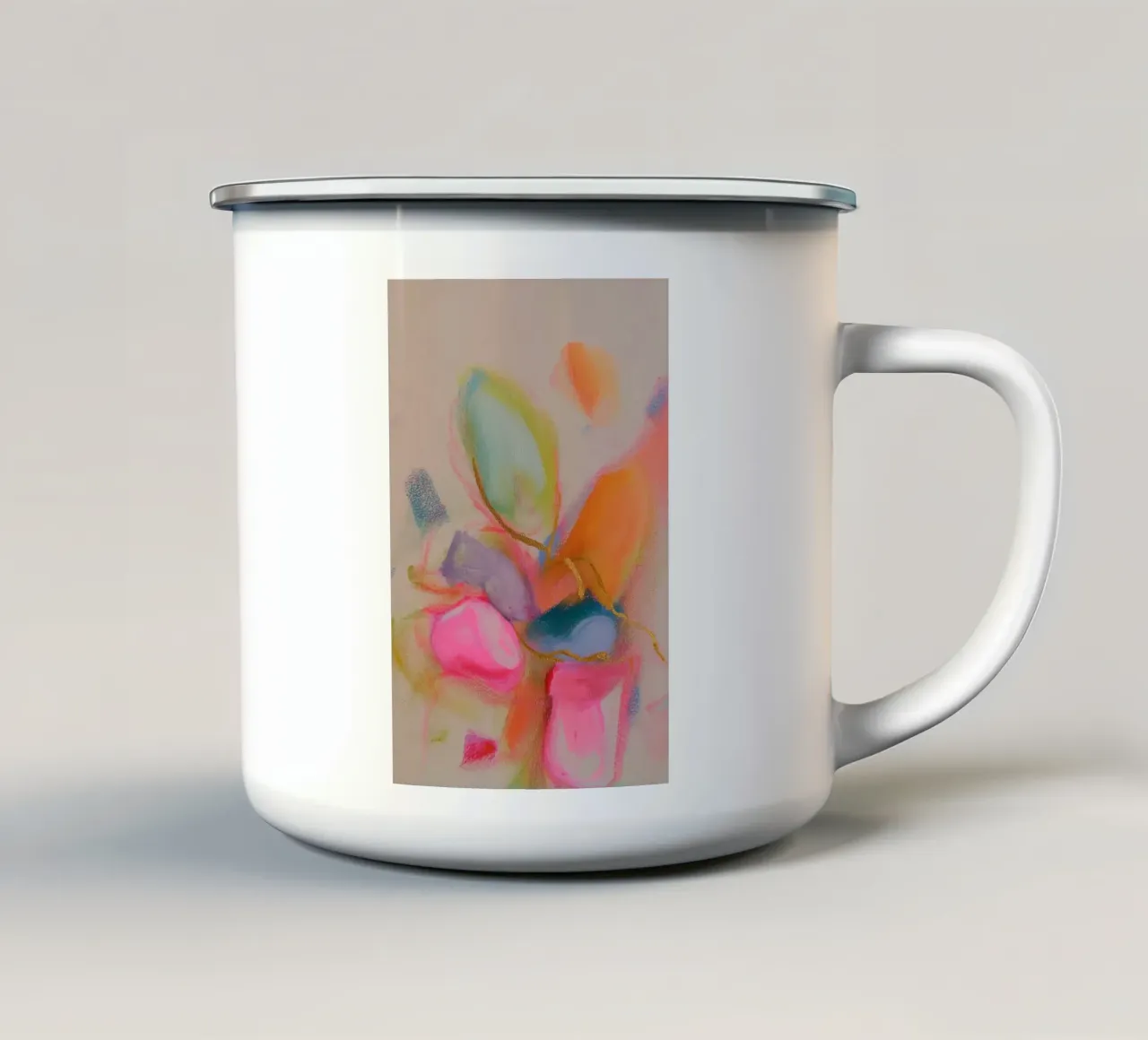 Un'esplosione di energia cromatica tazza in smalto da Carina Pop & Pastell