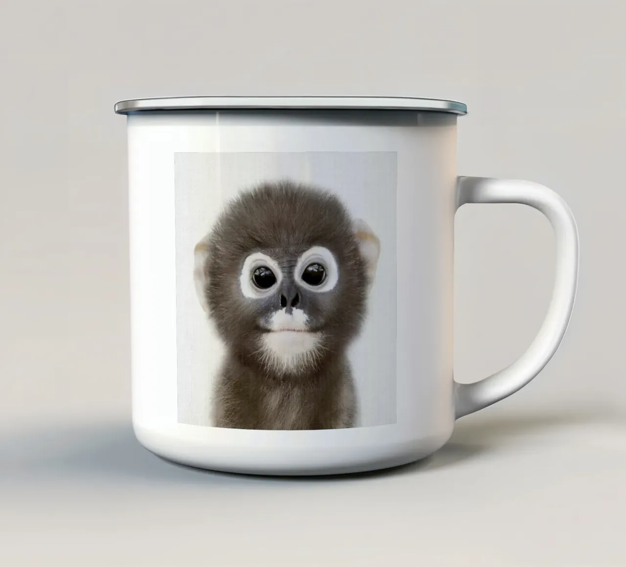 Scimmietta Peekaboo tazza in smalto da Lila & Lola