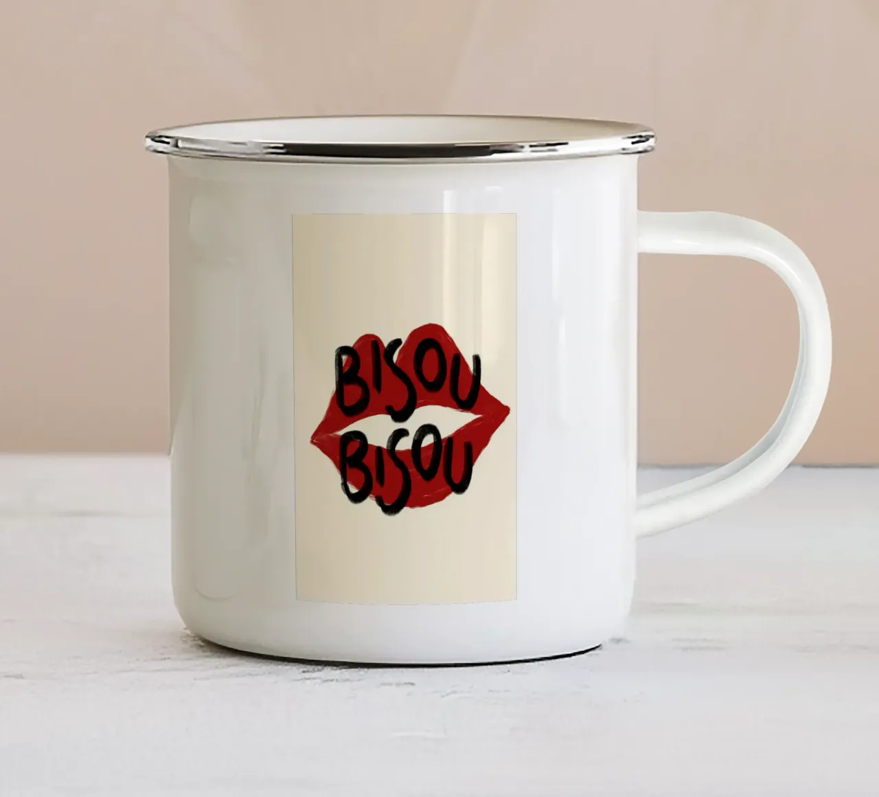 Arte delle labbra Bisou tazza in smalto da Tory