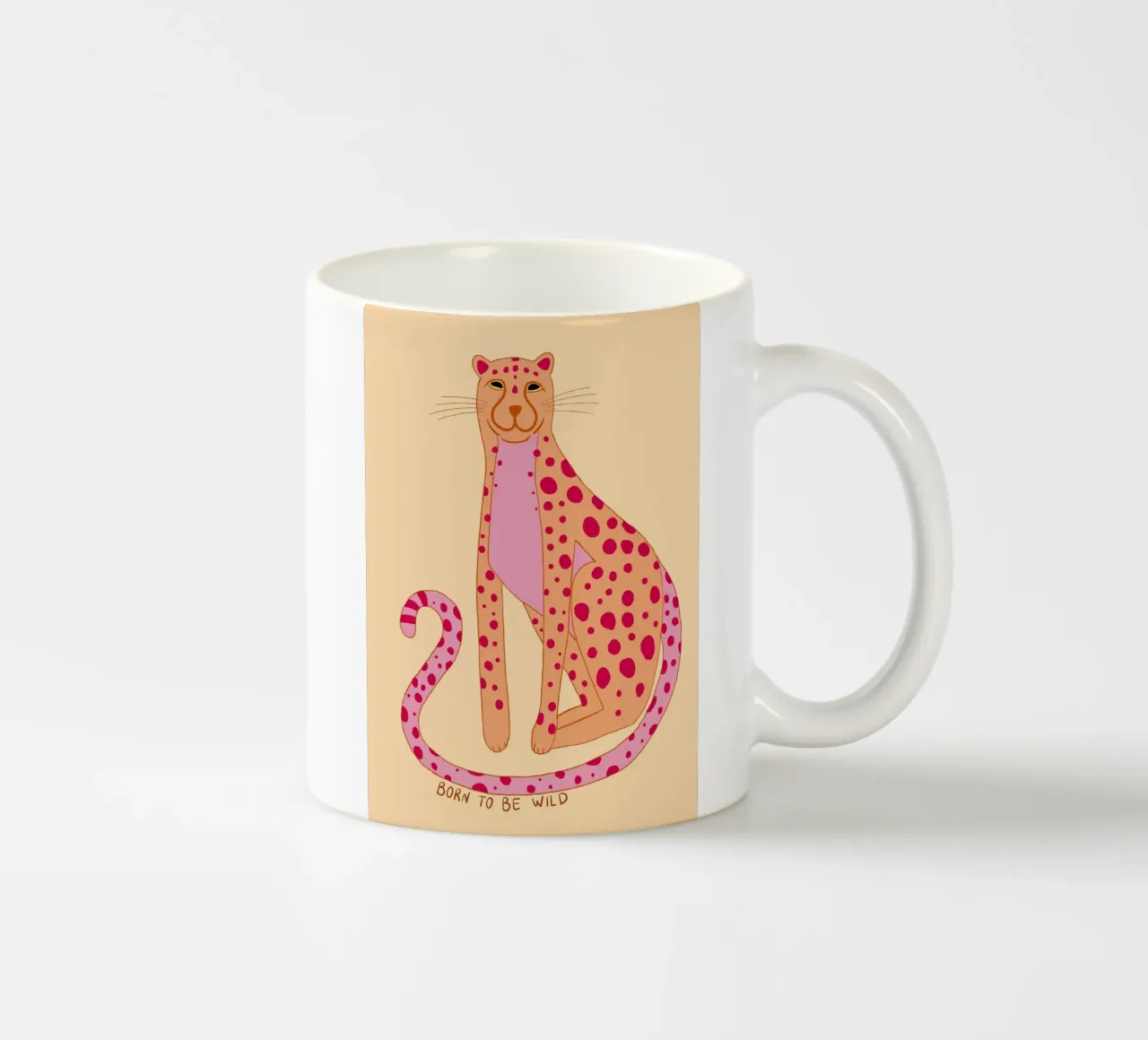 Ghepardo a cartoni animati con "Born to be Wild". tazza in ceramica da Tory