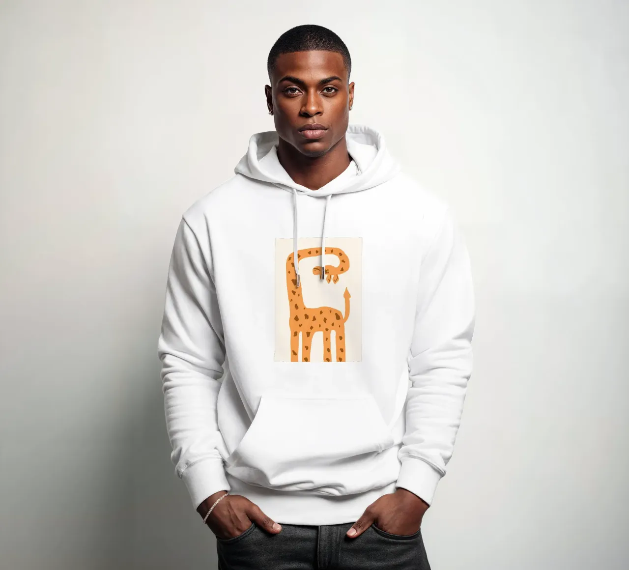 Giraffa a cartoni animati con collo arricciato felpa con cappuccio da Tory