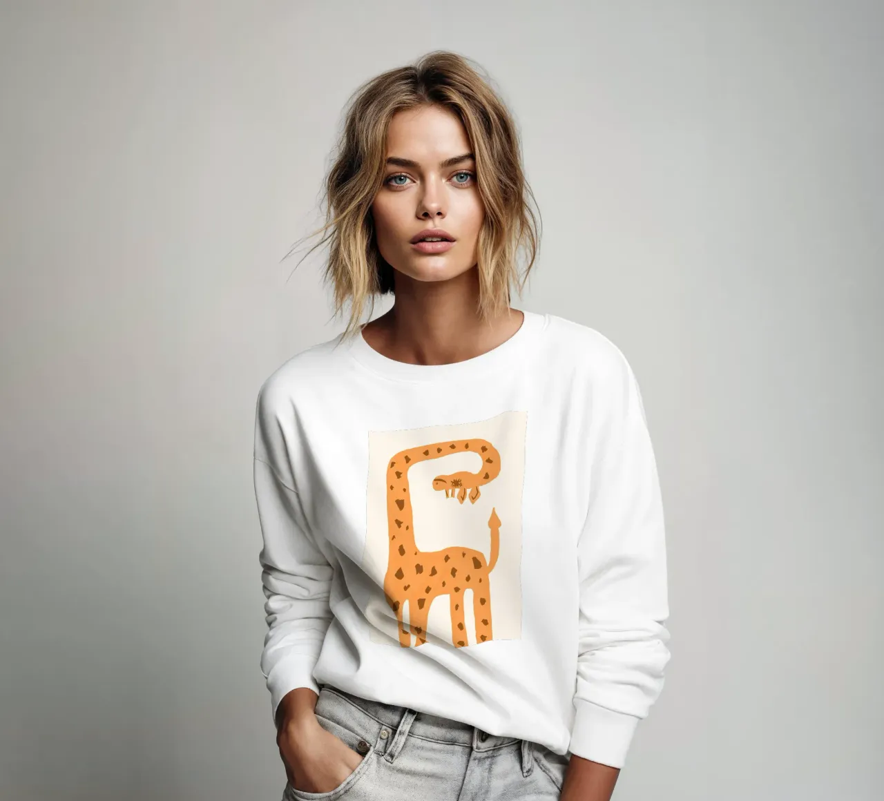 Giraffa a cartoni animati con collo arricciato felpa da Tory