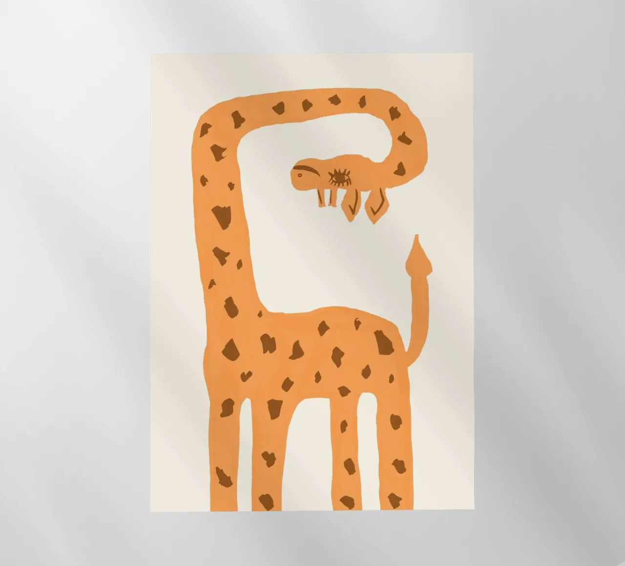 Giraffa a cartoni animati con collo arricciato pellicola backlit da Tory
