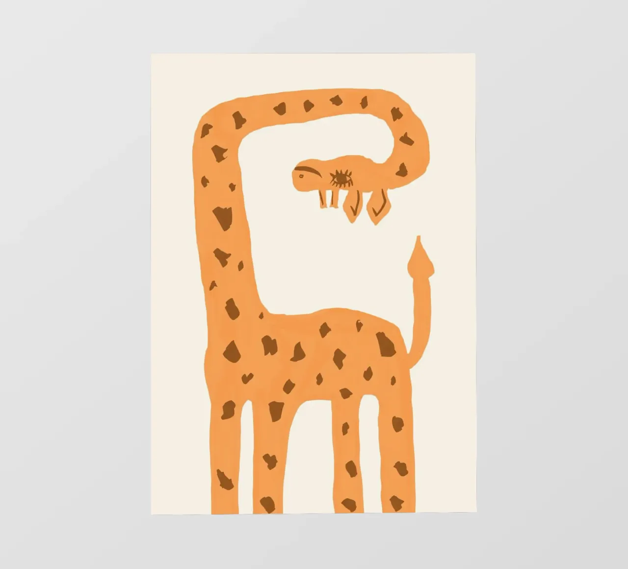 Giraffa a cartoni animati con collo arricciato pellicola backlit da Tory