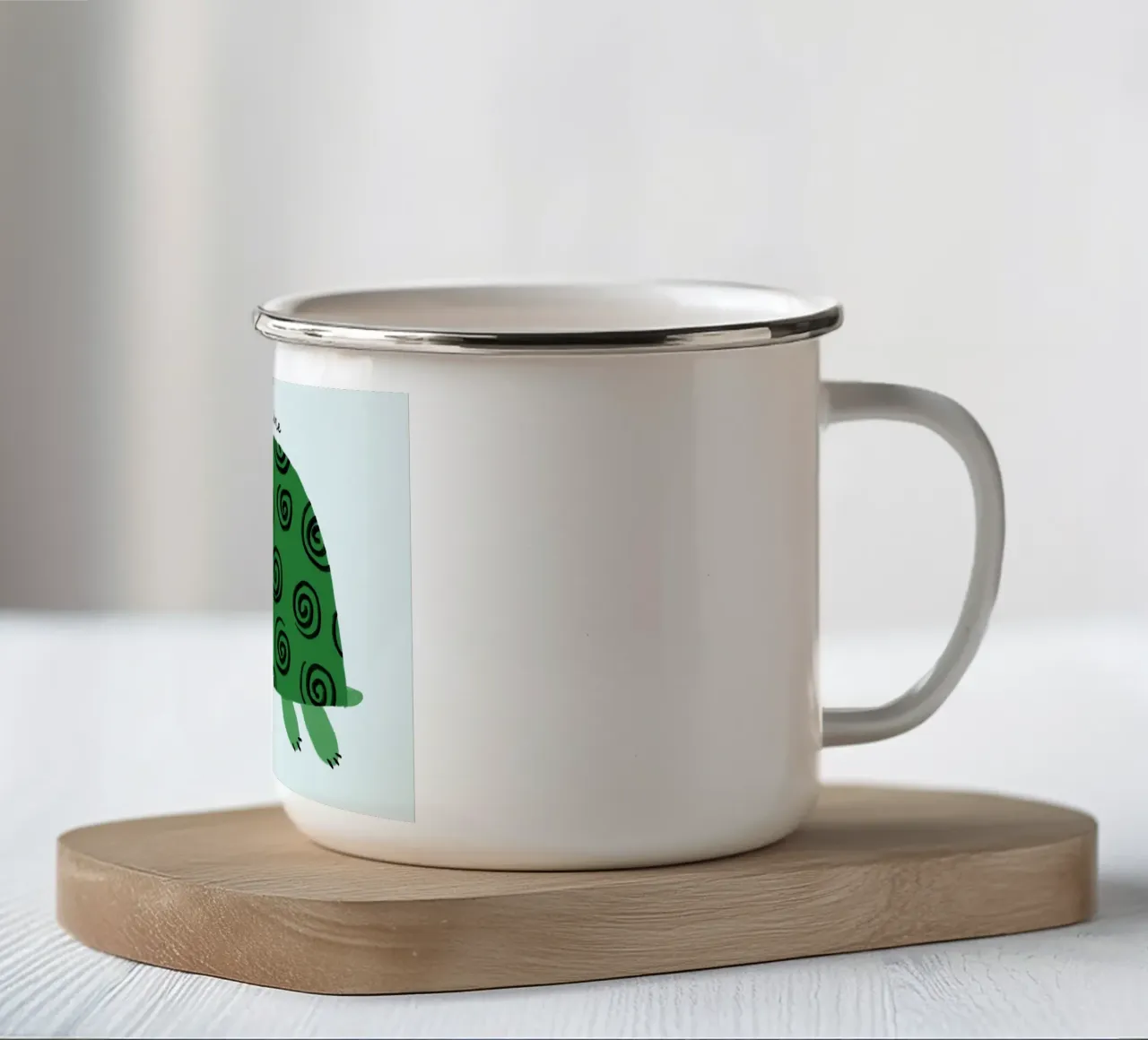 Tartaruga cartone animato con occhiali da sole illustrazione tazza in smalto da Tory