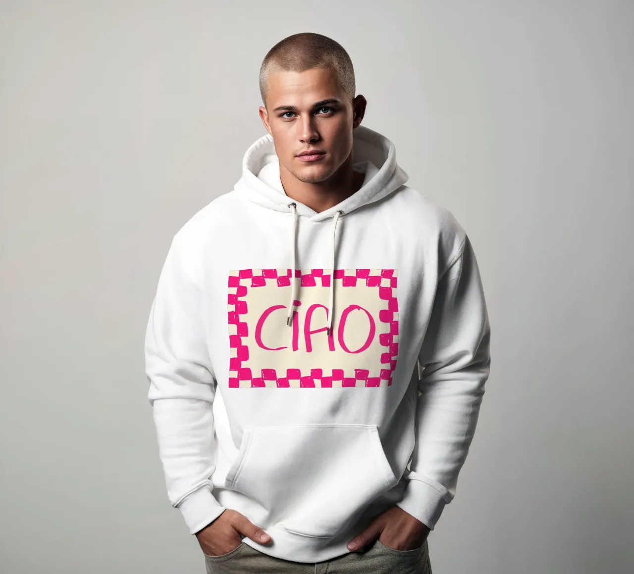 Telaio a scacchi Ciao Pink felpa con cappuccio da Tory