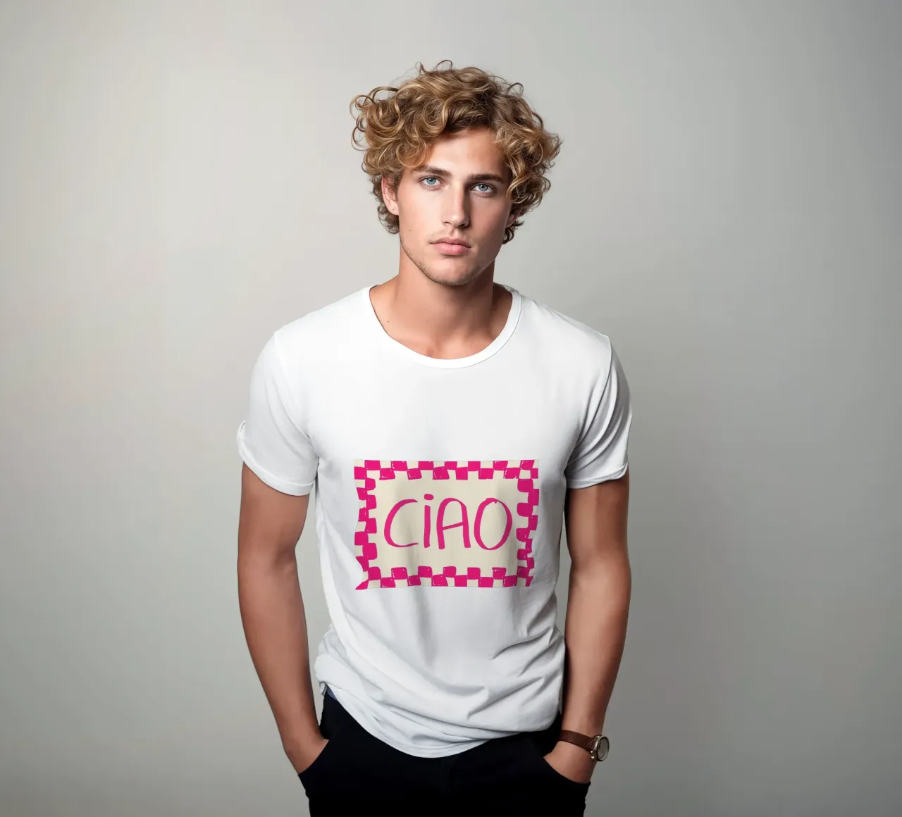 Telaio a scacchi Ciao Pink t-shirt da Tory
