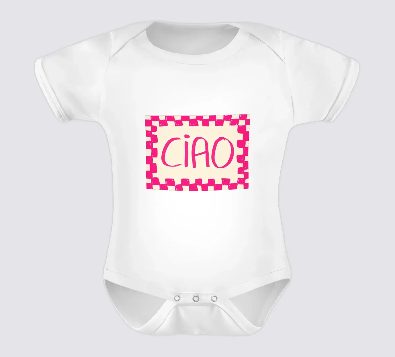Telaio a scacchi Ciao Pink body neonato maniche corte da Tory