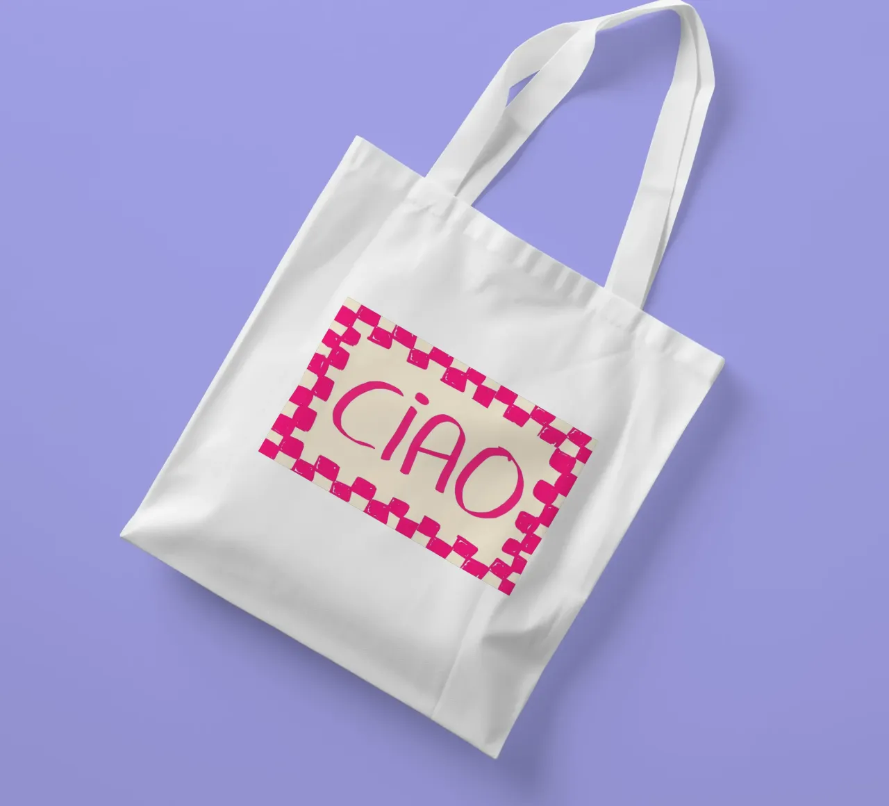 Telaio a scacchi Ciao Pink borsa in juta da Tory