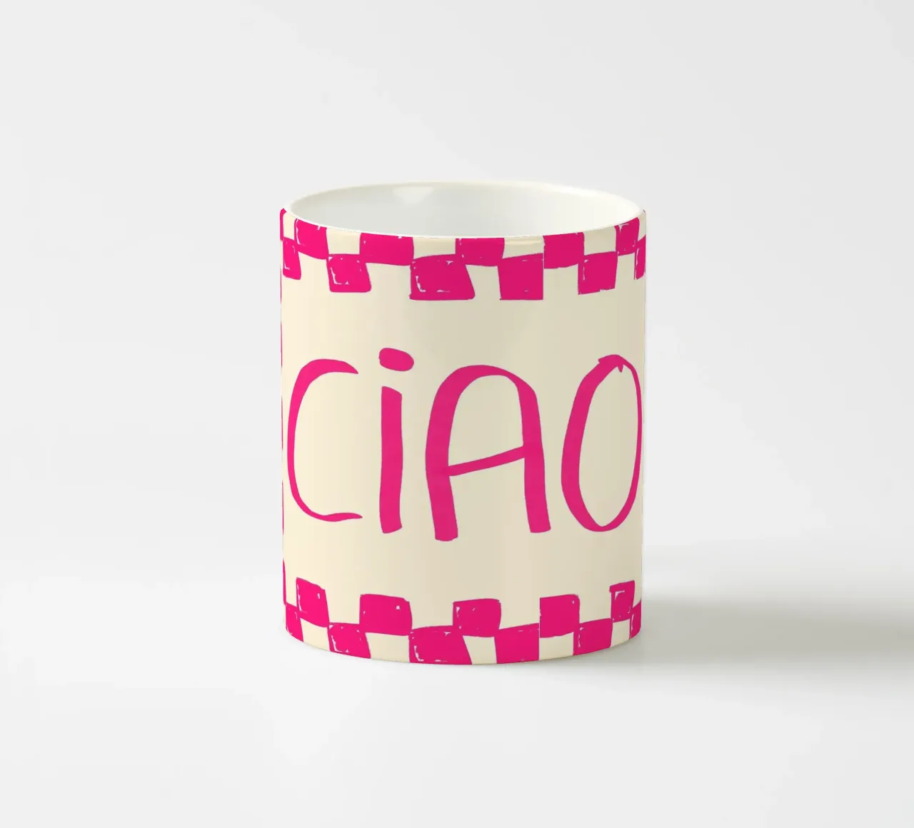 Telaio a scacchi Ciao Pink tazza in ceramica da Tory