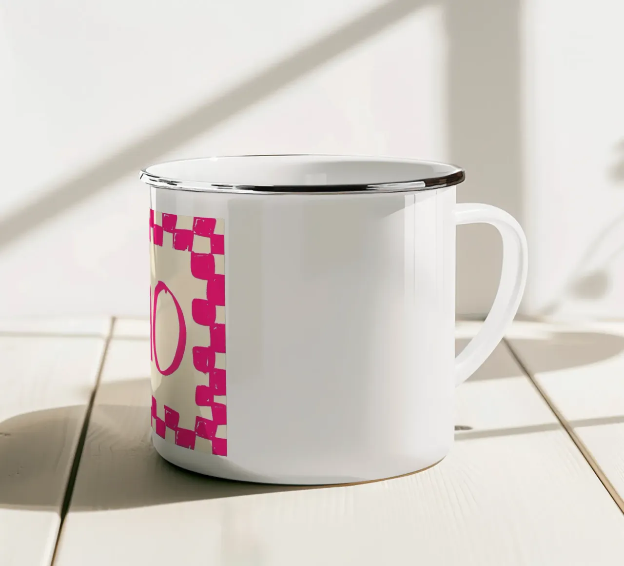 Telaio a scacchi Ciao Pink tazza in smalto da Tory