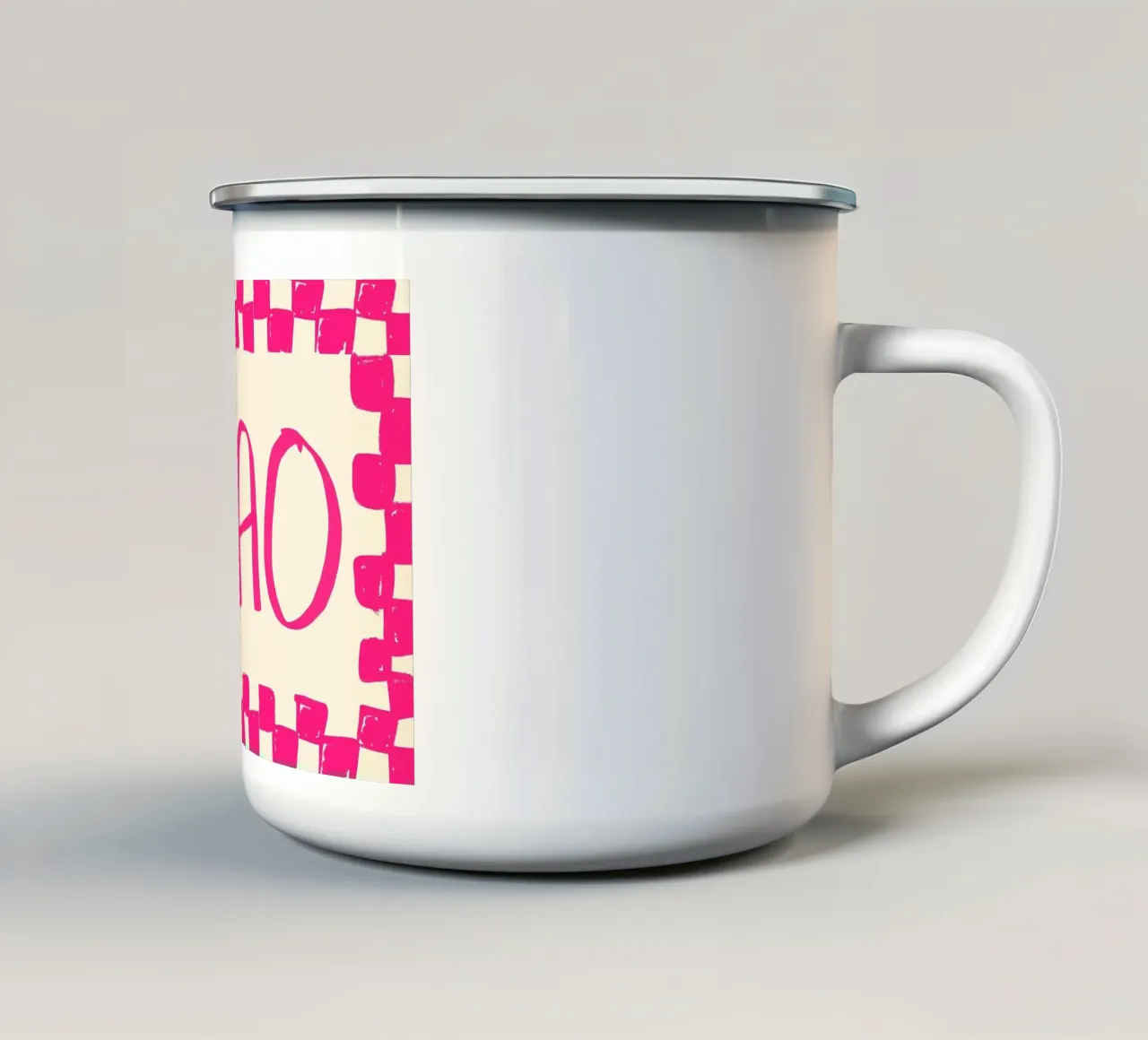 Telaio a scacchi Ciao Pink tazza in smalto da Tory