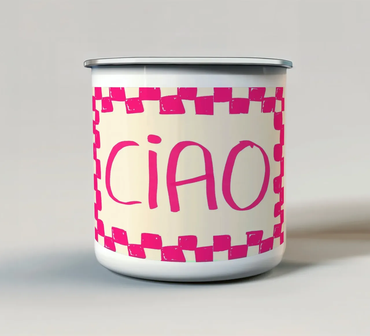 Telaio a scacchi Ciao Pink tazza in smalto da Tory