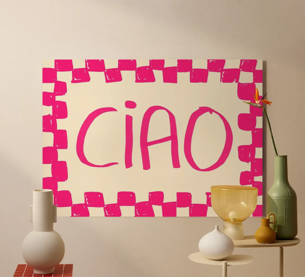Telaio a scacchi Ciao Pink plexiglass da Tory