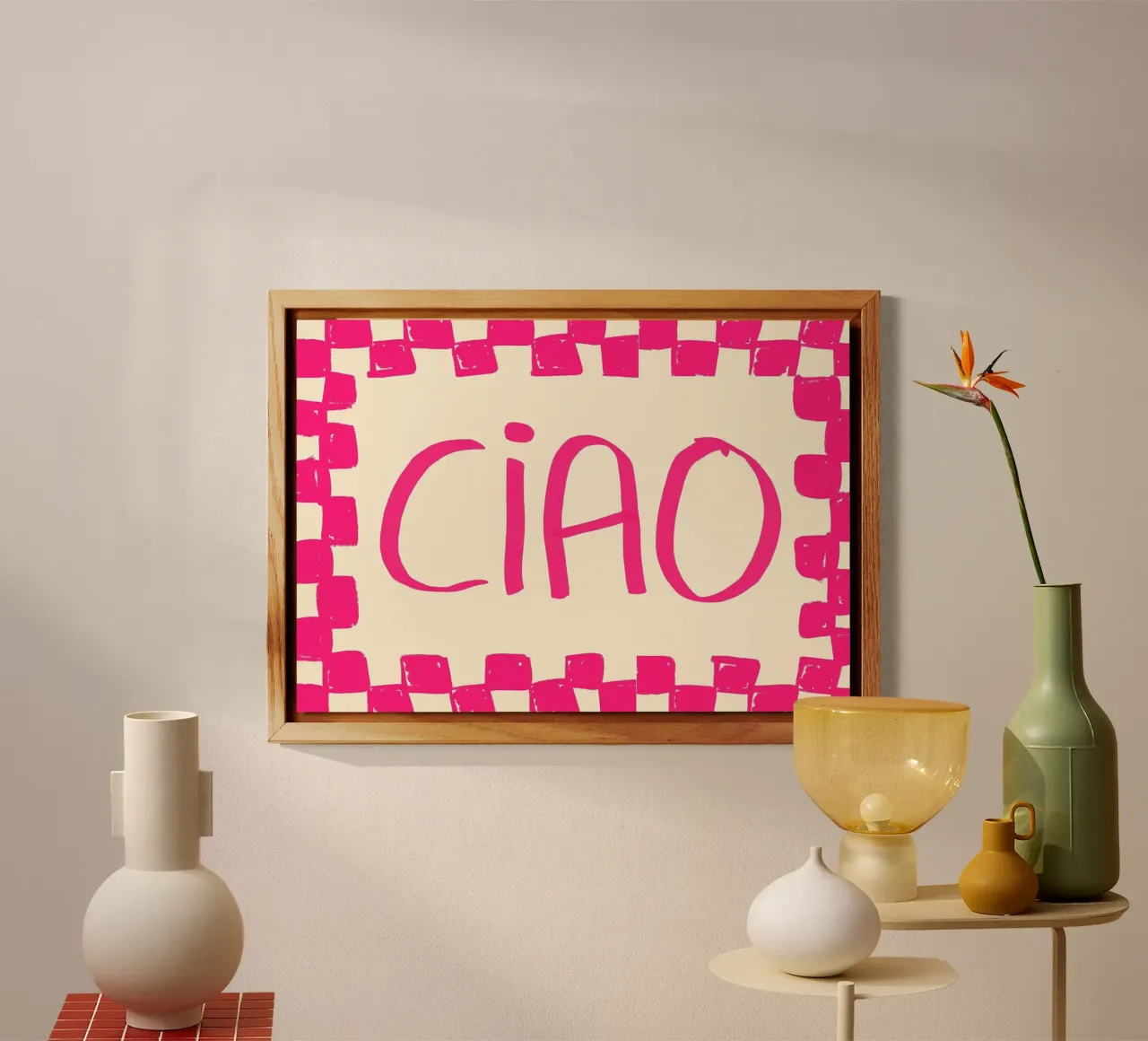 Telaio a scacchi Ciao Pink alluminio dibond da Tory