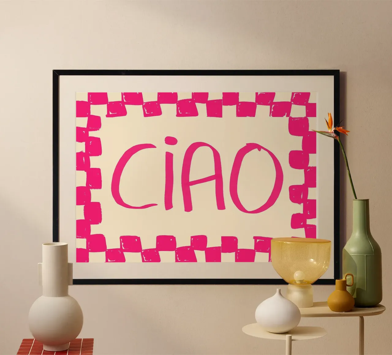 Telaio a scacchi Ciao Pink carta hahnemühle da Tory