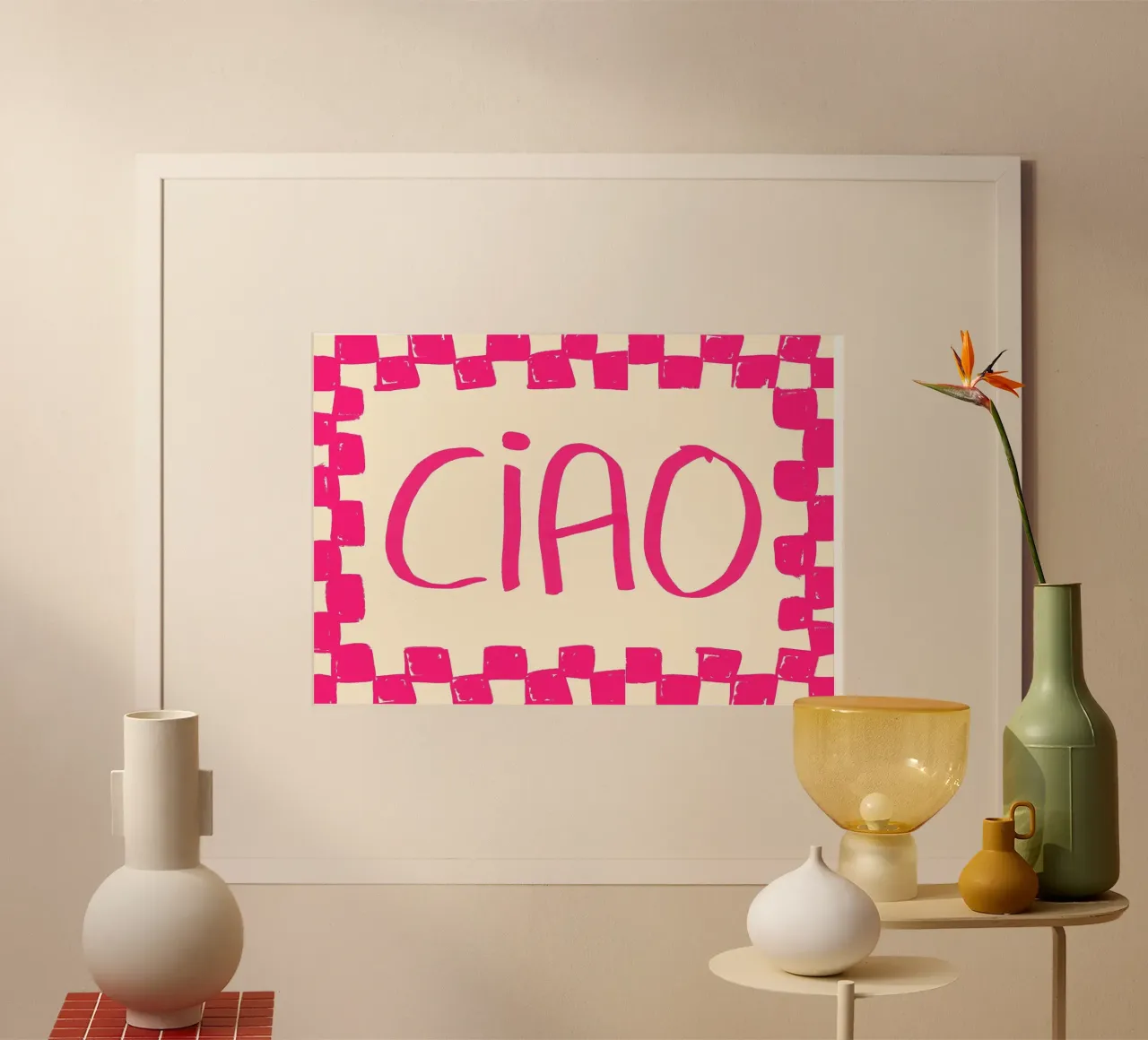 Telaio a scacchi Ciao Pink carta hahnemühle da Tory