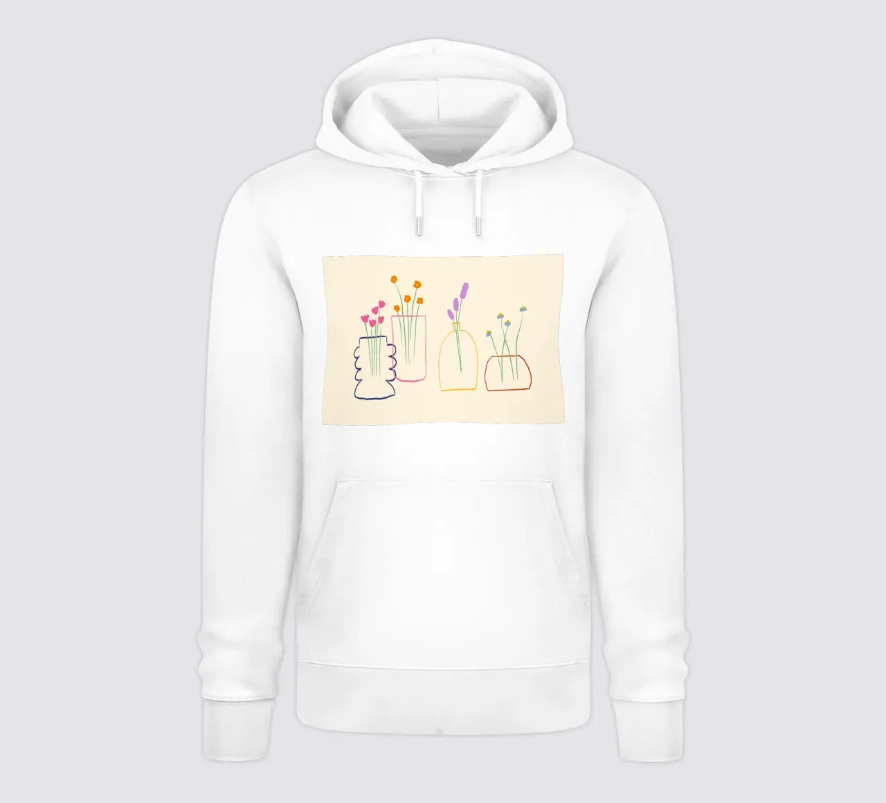 Ilustración de flores de colores en jarrones sudadera con capucha de Tory