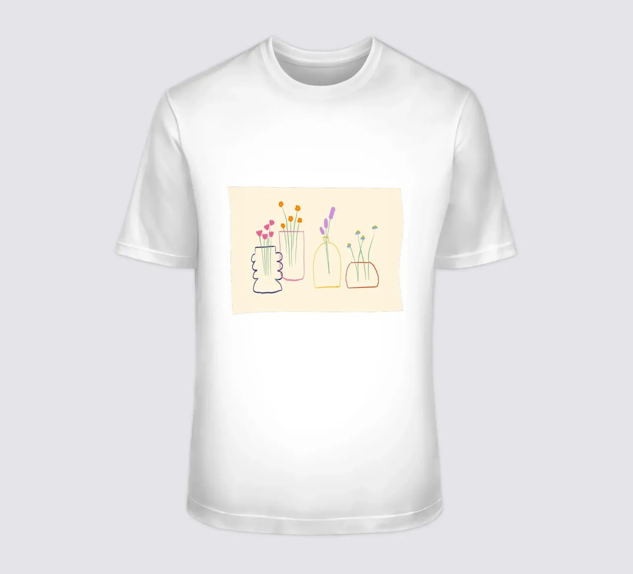 Fiori colorati in vasi illustrazione t-shirt da Tory