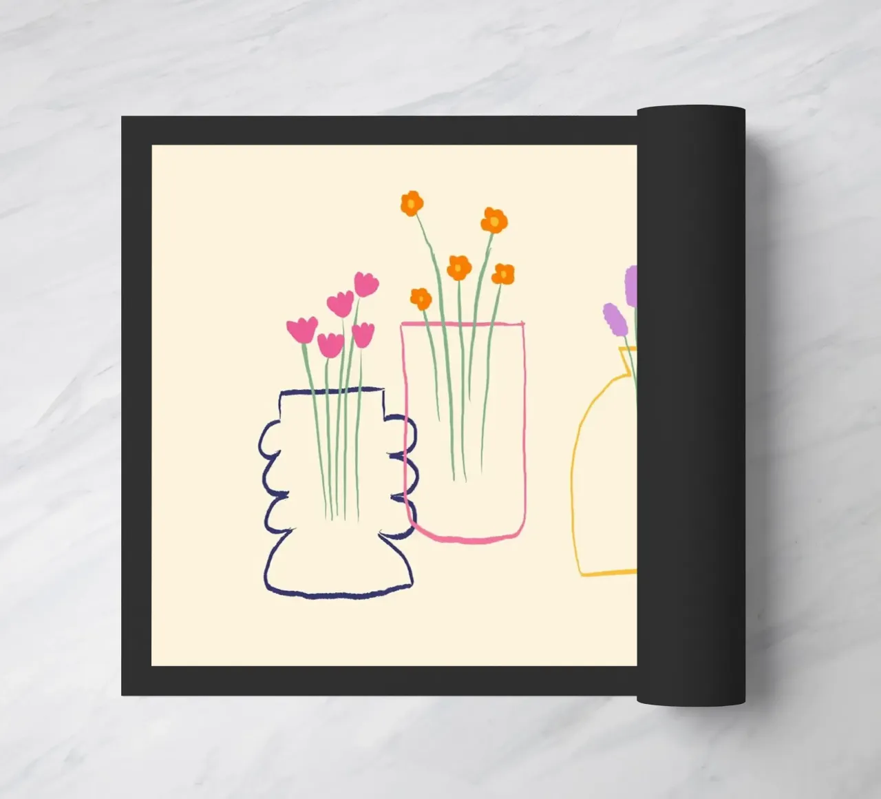 Fiori colorati in vasi illustrazione zerbino da Tory