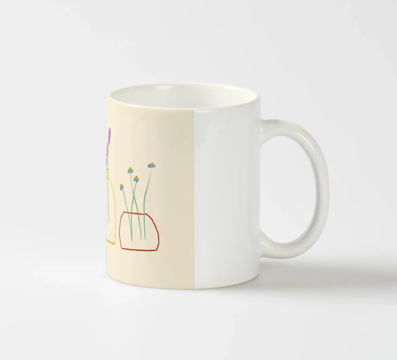 Fiori colorati in vasi illustrazione tazza in ceramica da Tory