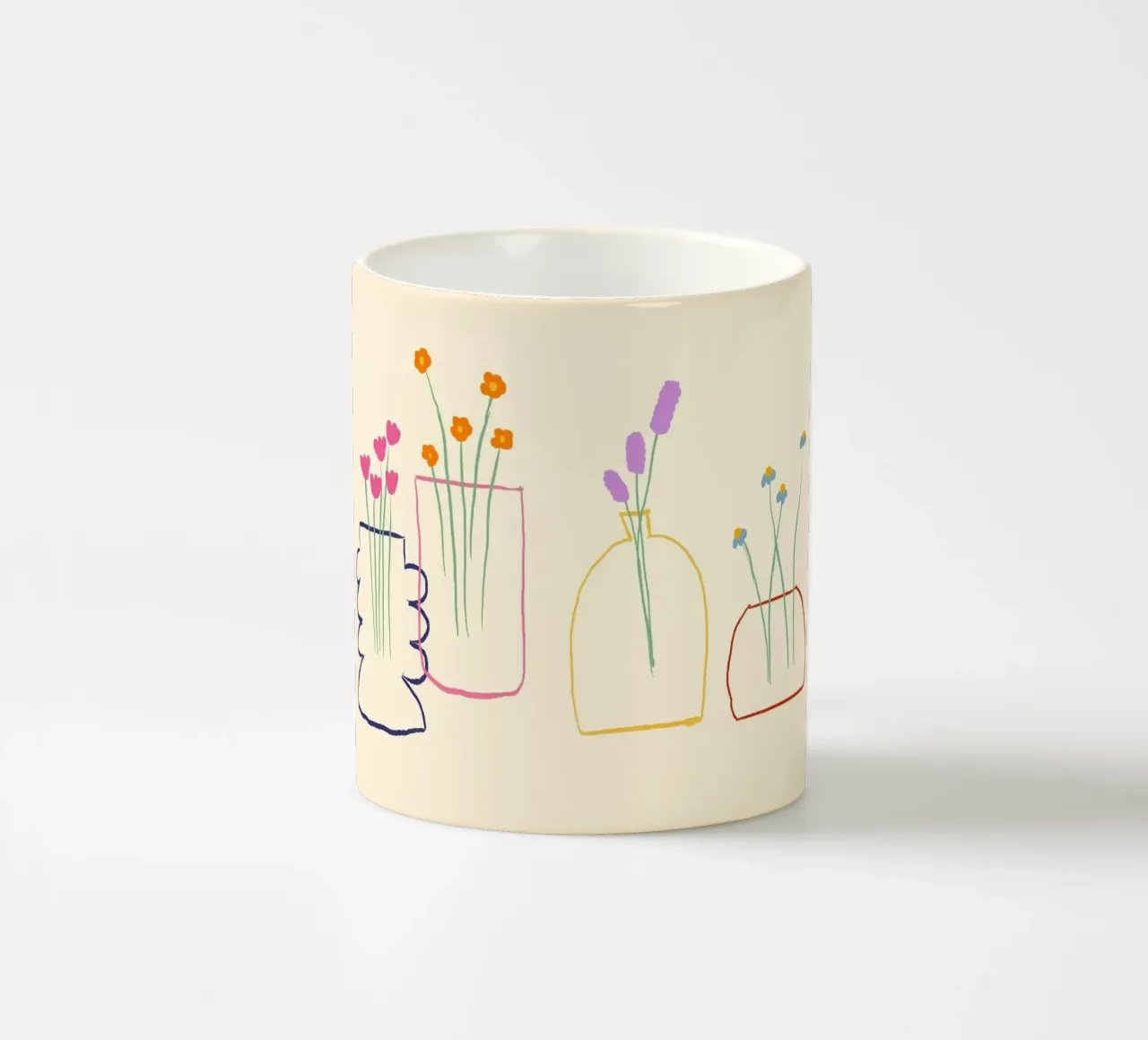 Fiori colorati in vasi illustrazione tazza in ceramica da Tory