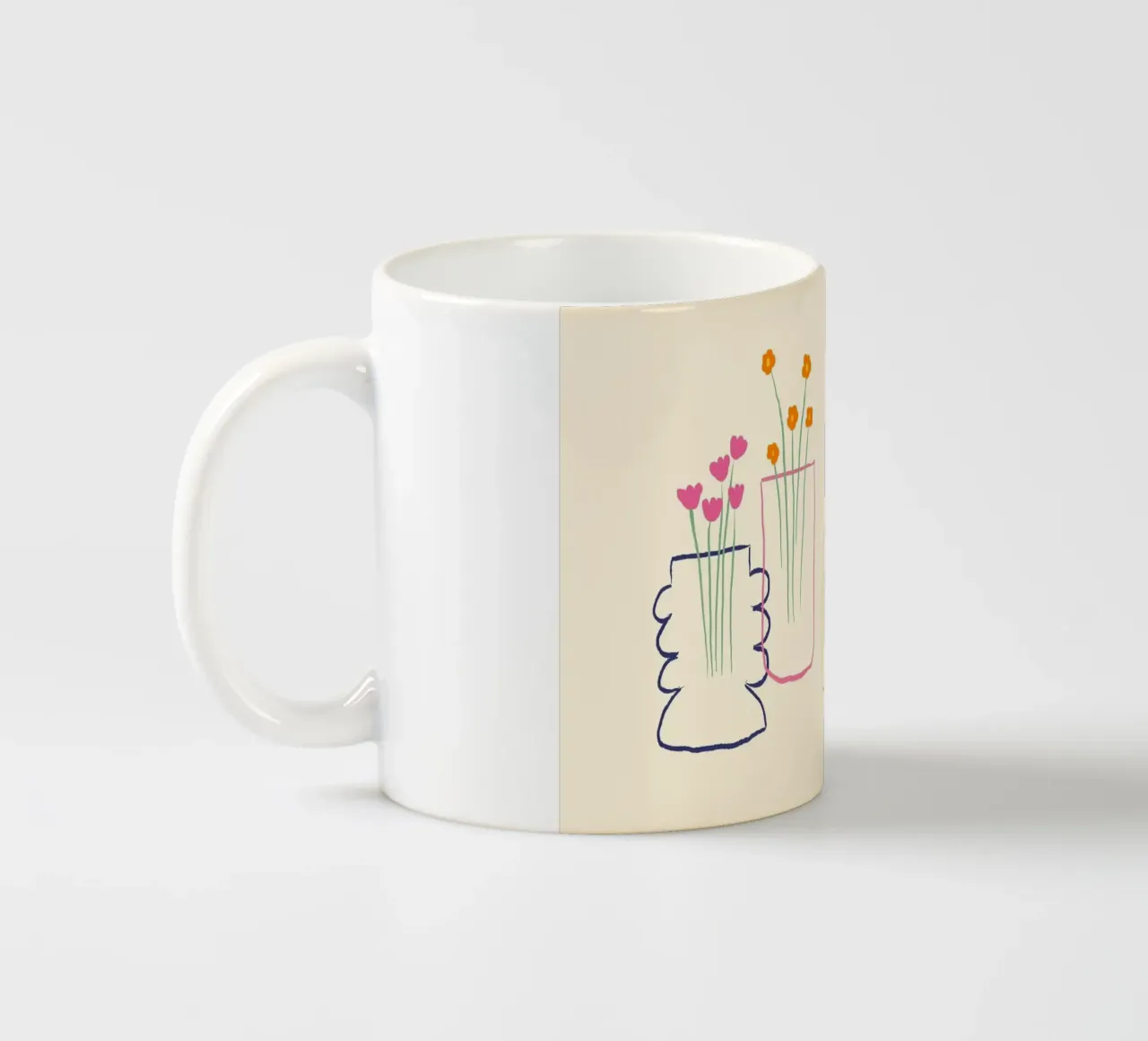 Fiori colorati in vasi illustrazione tazza in ceramica da Tory
