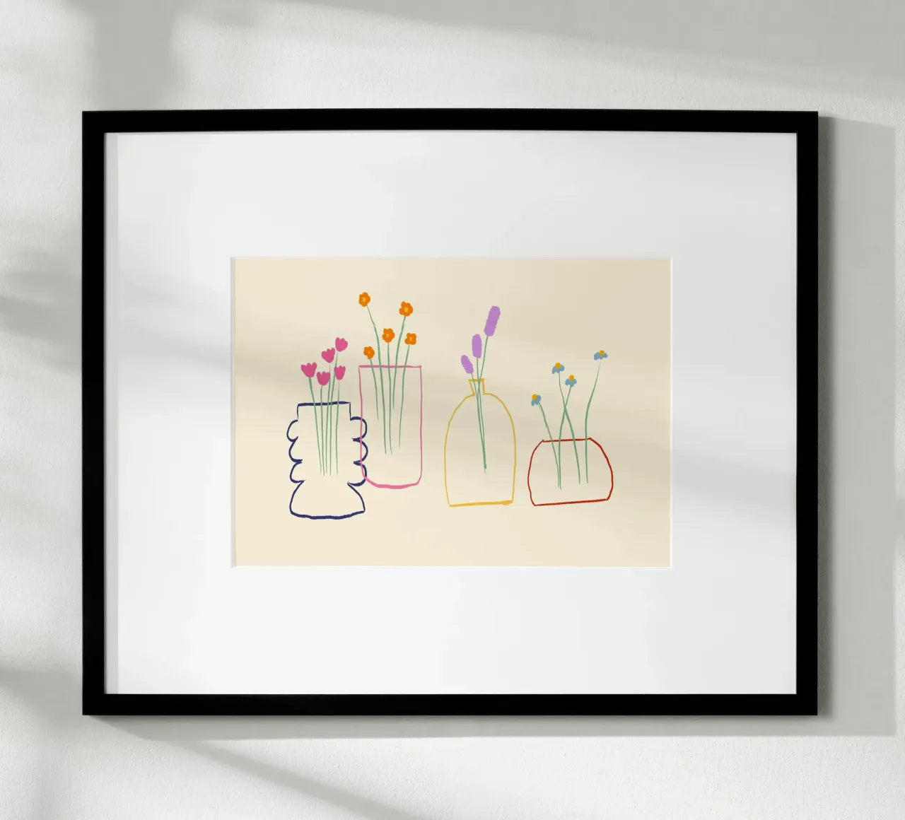 Fiori colorati in vasi illustrazione carta hahnemühle da Tory