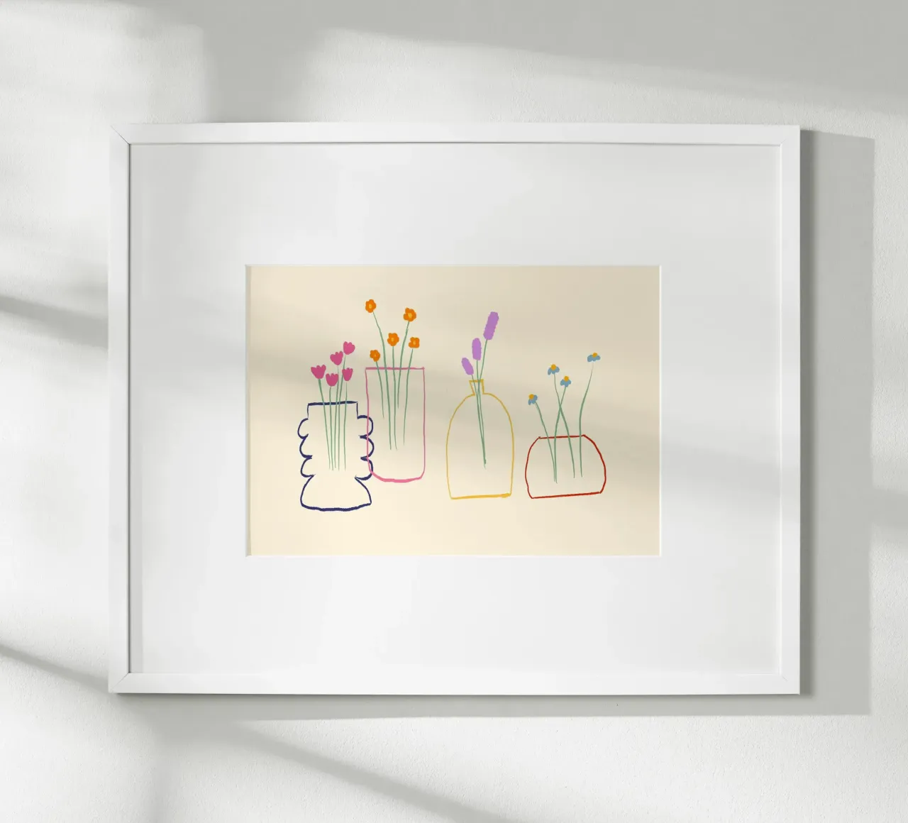 Fiori colorati in vasi illustrazione carta hahnemühle da Tory