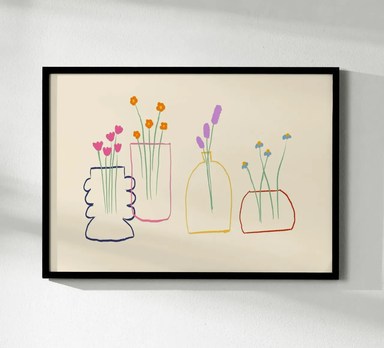 Fiori colorati in vasi illustrazione carta hahnemühle da Tory