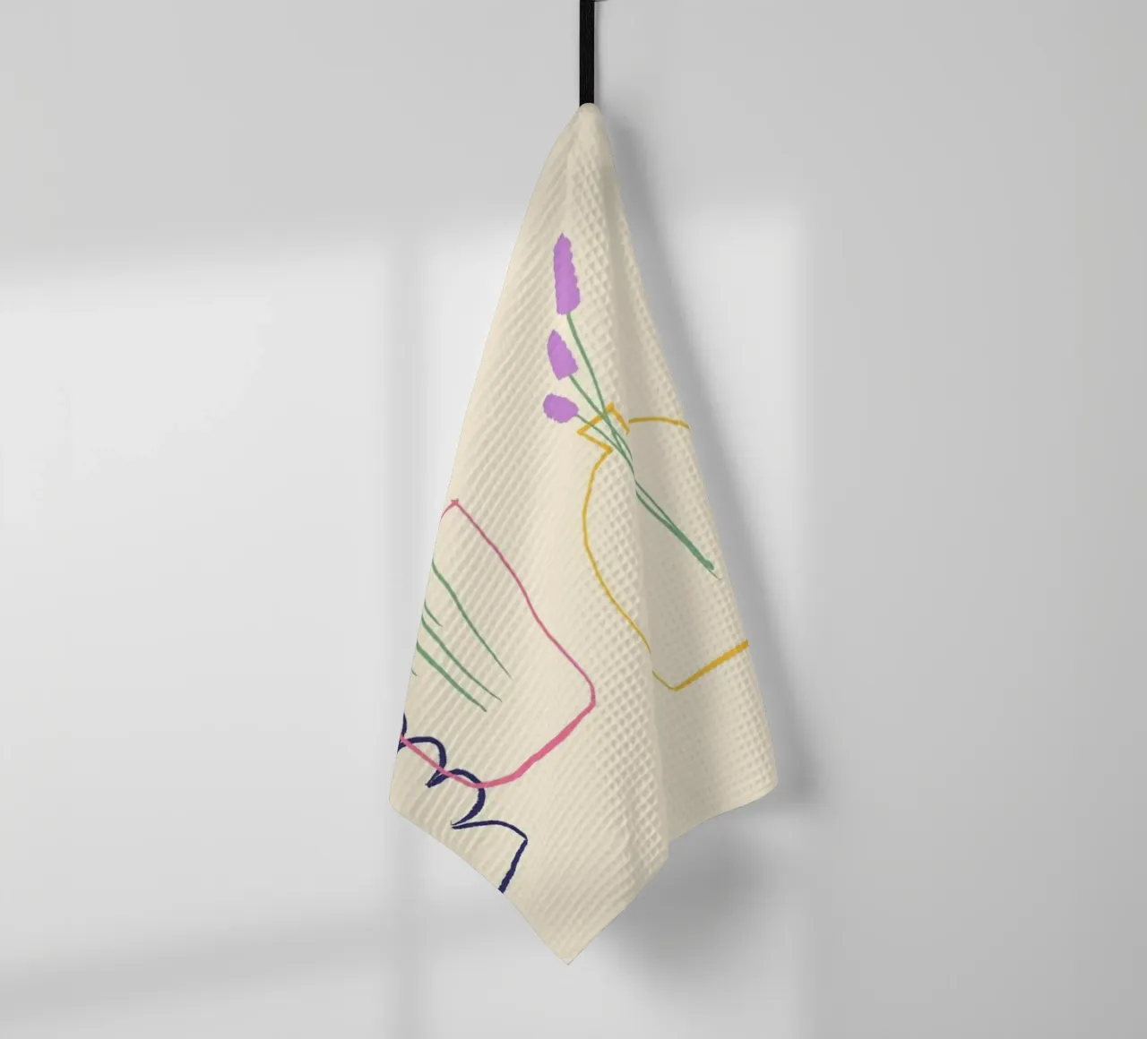 Fiori colorati in vasi illustrazione canovaccio da cucina da Tory