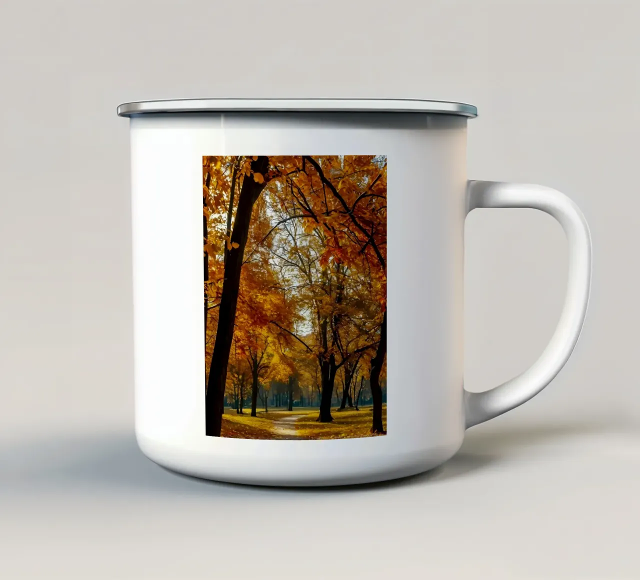 Arco d'autunno tazza in smalto da Pixel Boy